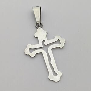 Sterling Silver 925 Mexico Cutout Cross Religious Christian Crucifix Pendant